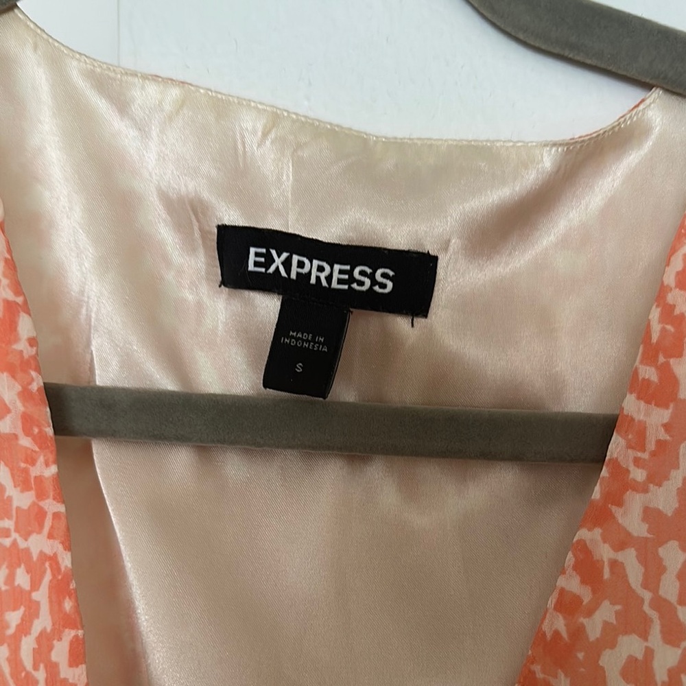 Express Pink Ruched Wrap Mini Dress - Picture 2 of 4